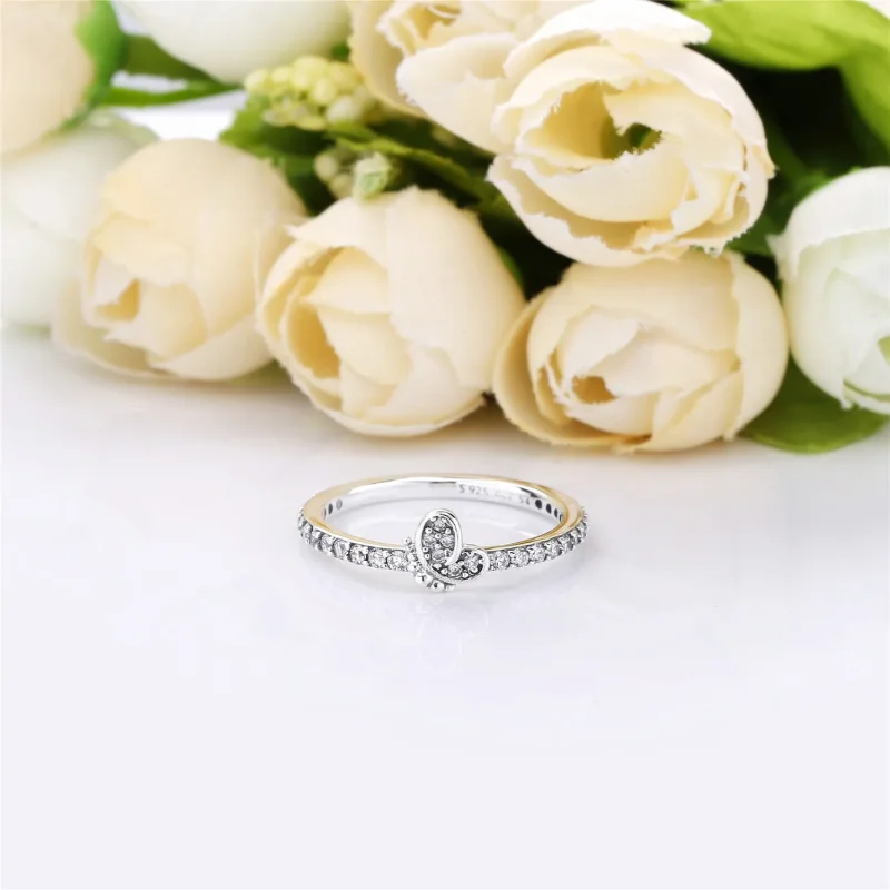 (slika za) PANDORA Bleščeči prstan z metulji - 197948CZ - Ogled 3