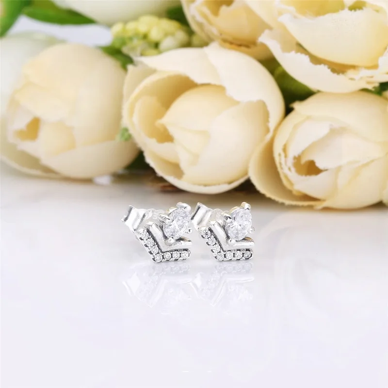 (slika za) PANDORA Classic Wishes Stud Uhani v srebru - 297787CZ - Ogled 2