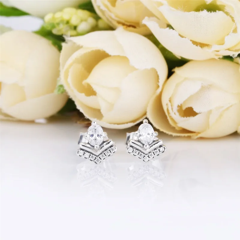 (slika za) PANDORA Classic Wishes Stud Uhani v srebru - 297787CZ - Ogled 3