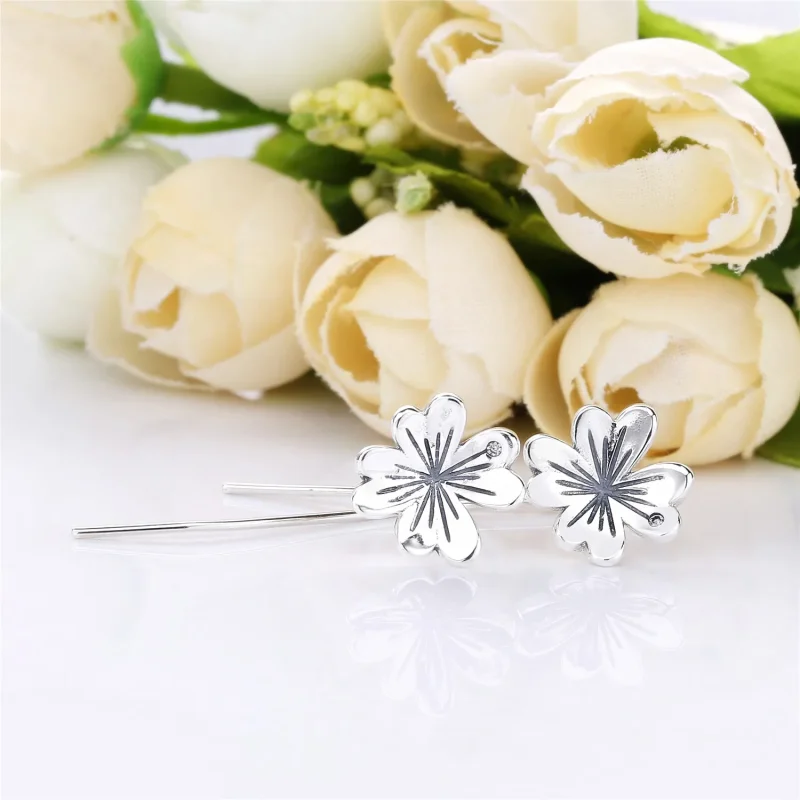 (slika za) PANDORA Srečni uhani s štiriperesno deteljico - 297908CZ - Ogled 2