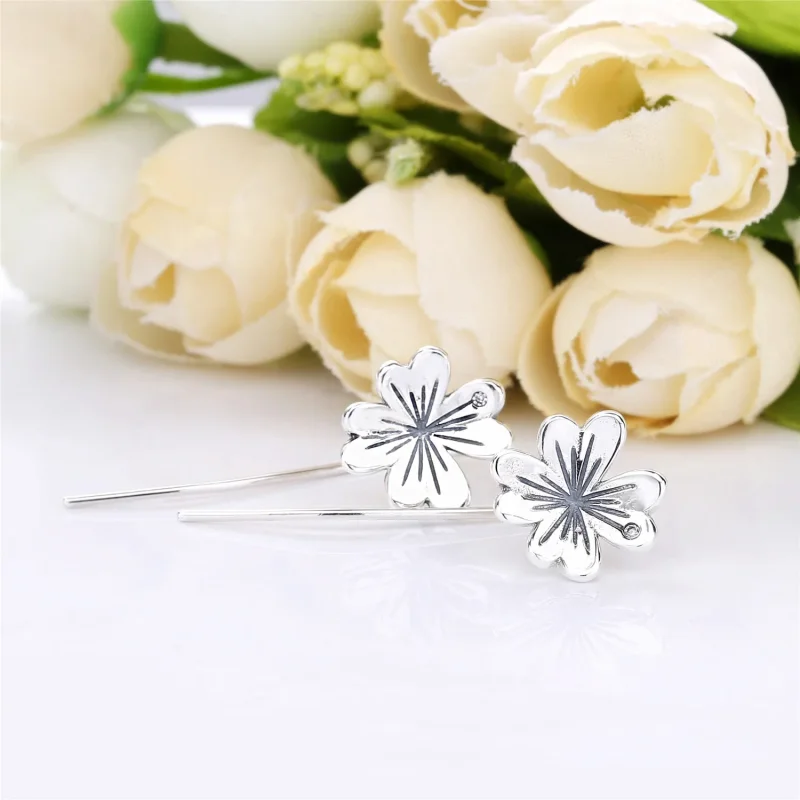 (slika za) PANDORA Srečni uhani s štiriperesno deteljico - 297908CZ - Ogled 3