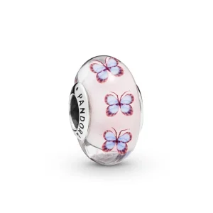 (slika za) PANDORA Stekleni obesek z metulji - 797893