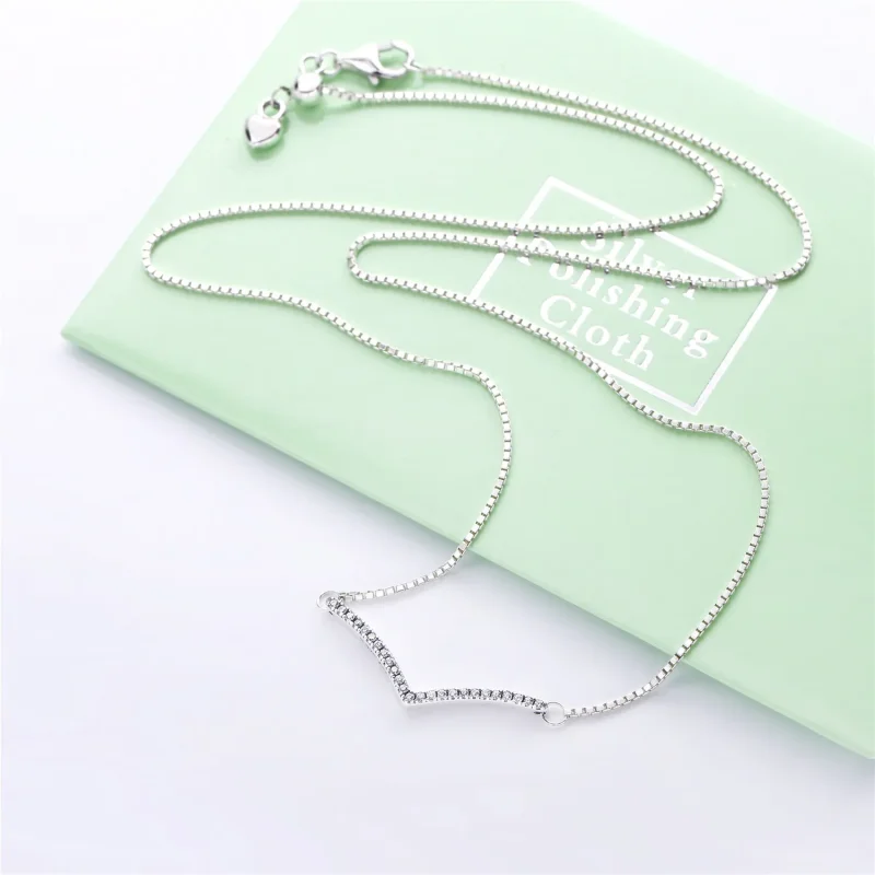 (slika za) PANDORA Svetleča ogrlica z željami v srebru - 397802CZ - Ogled 3