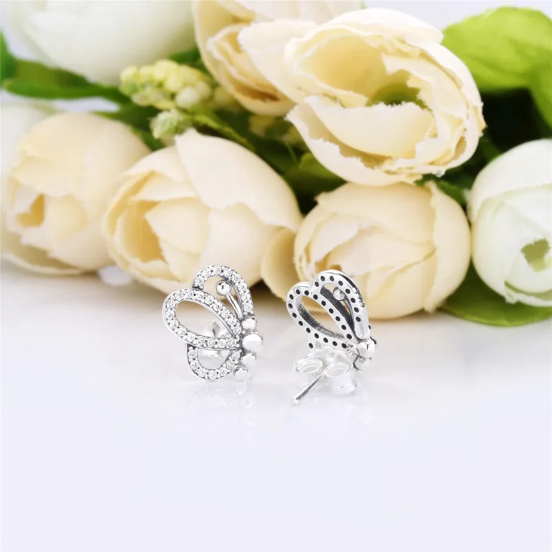 (slika za) PANDORA Uhani Butterfly Outlines - 297912CZ - Ogled 3