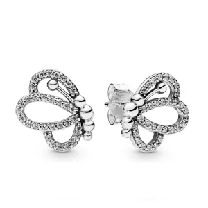 (slika za) PANDORA Uhani Butterfly Outlines - 297912CZ
