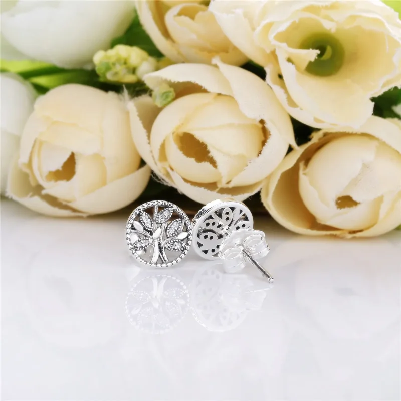 (slika za) PANDORA uhani z žebljički Trees of Life - 297843CZ - Ogled 3