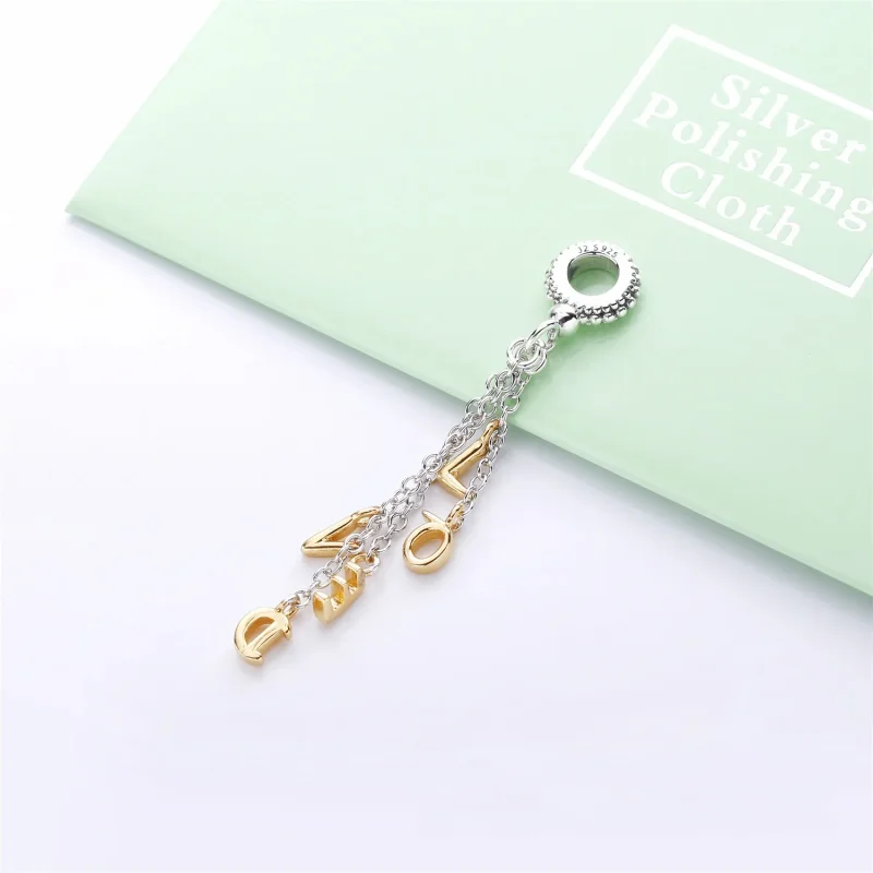 (slika za) PANDORA viseči obesek z dvobarvnim ljubljenim scenarijem - 767831 - Ogled 4