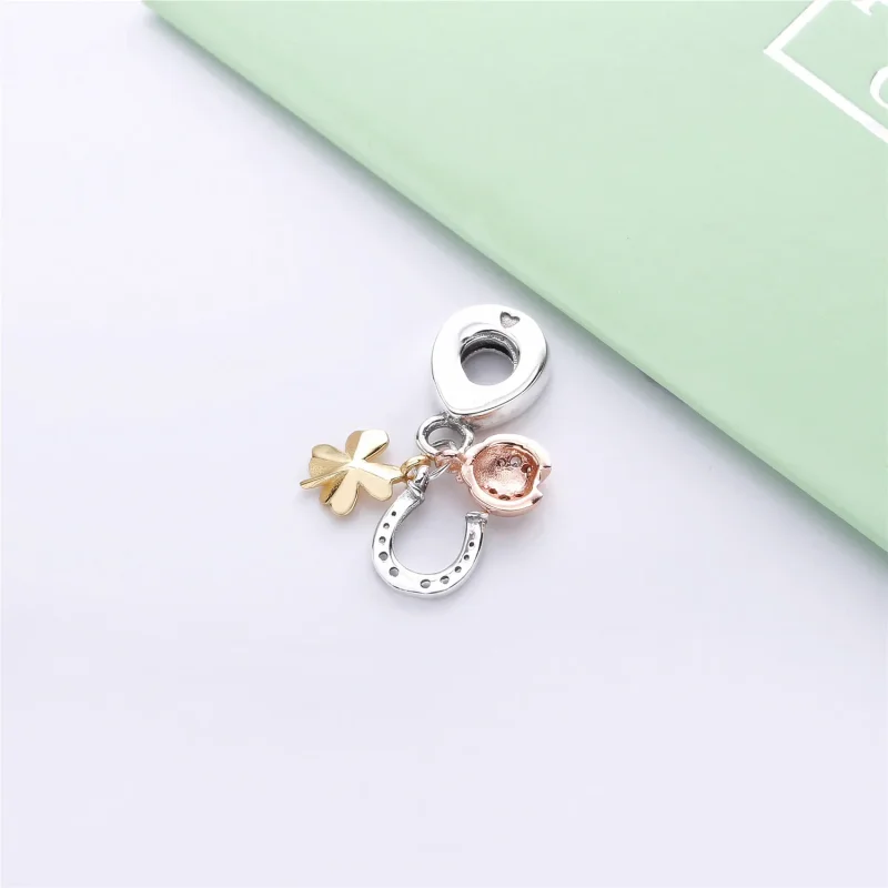 (slika za) Viseči obesek podkev, deteljica in pikapolonica PANDORA - 797852CZ - Ogled 3