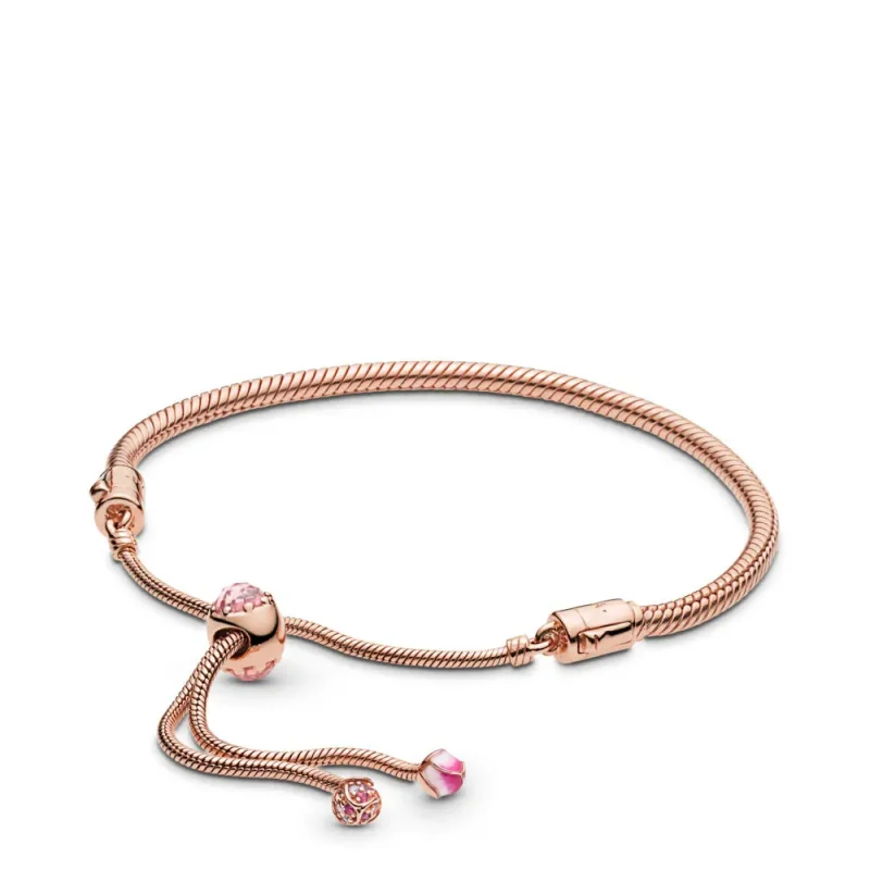 (slika za) Drsna zapestnica Moments Pandora Rose Peach Blossom Flower - 588093NCCMX - Slika izdelka