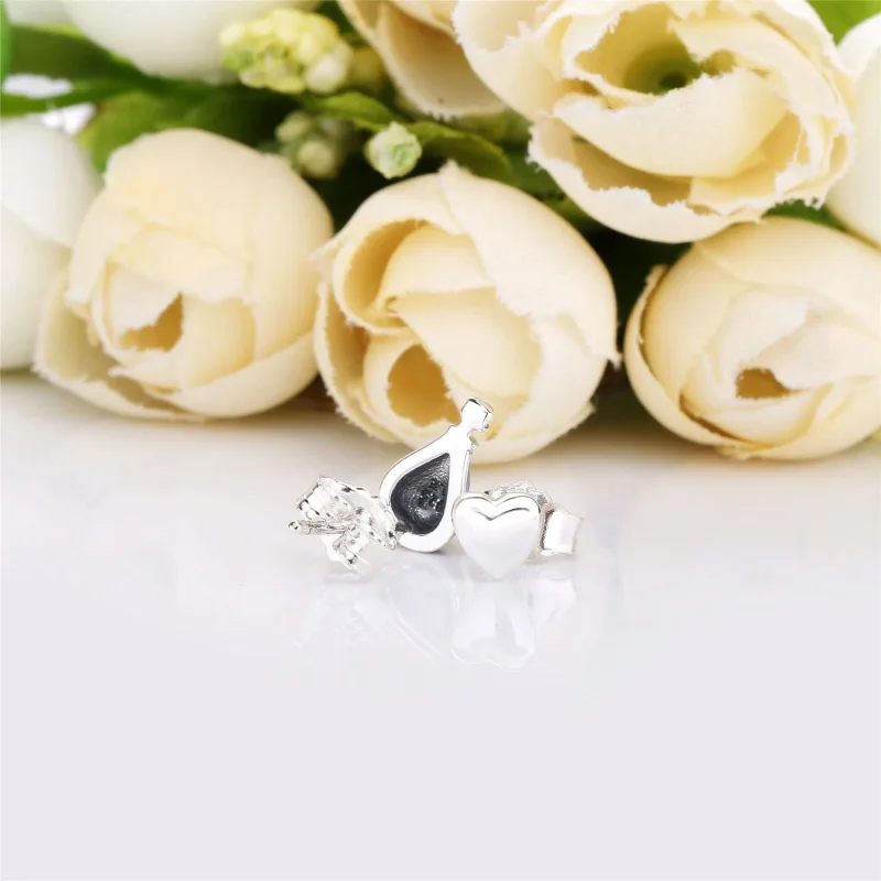 (slika za) PANDORA Balon z vročim zrakom in uhani v obliki srca - 298058EN195 - Ogled 4