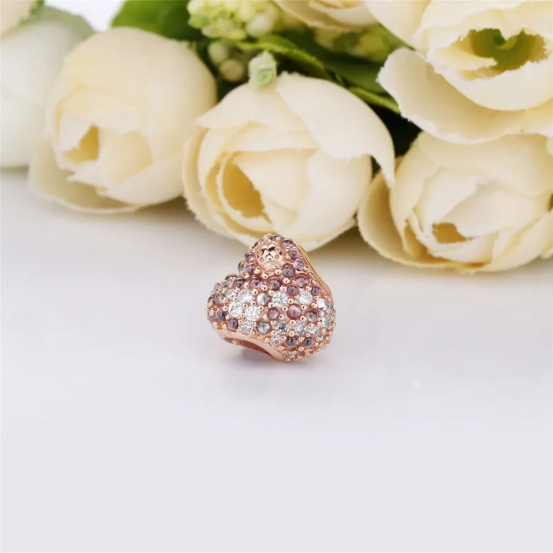 (slika za) PANDORA bleščeč obesek v obliki srca pikapolonice - 787894NPOMX - Ogled 3