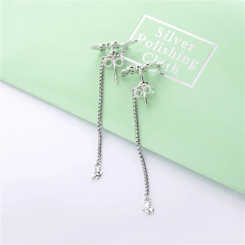 (slika za) PANDORA Bleščeči uhani z metulji - 297964CZ - Ogled 3