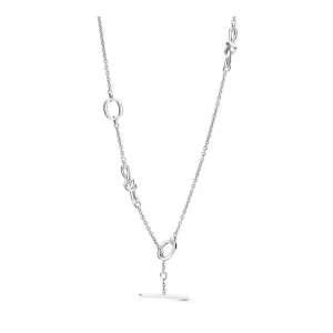 (slika za) PANDORA Ogrlica z zavozlanim srcem T-Bar - 398080