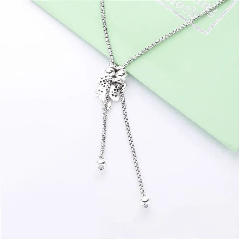 (slika za) PANDORA Ogrlica z bleščečimi in plešočimi metulji - 397911CZ - Ogled 3