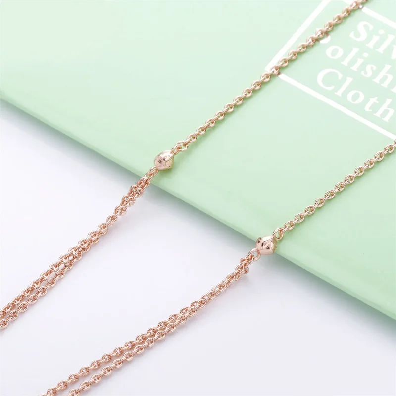 (slika za) PANDORA Ogrlica z breskovim cvetom - 388101NCC - Ogled 4