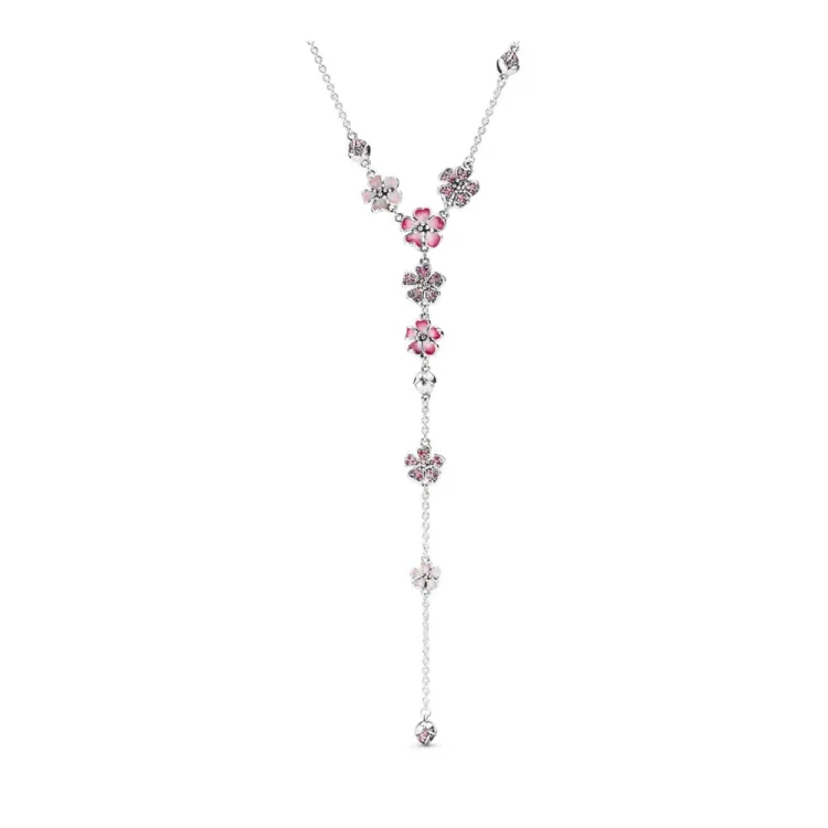 PANDORA Ogrlica z breskovim cvetom - 398074NCCMX