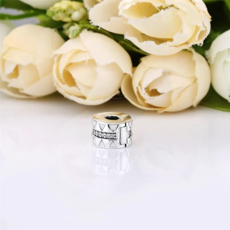 (slika za) PANDORA sponka z bleščečimi nazobčanimi črtami - 798067CZ - Ogled 3