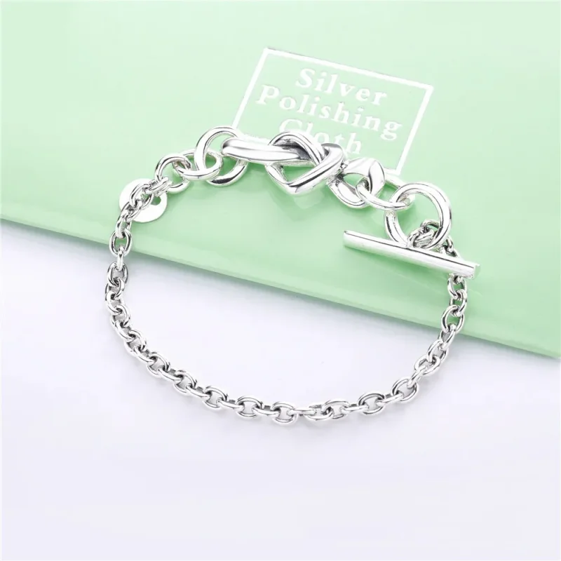 (slika za) PANDORA Zapestnica z zavozlanimi srčki - 598100 - Ogled 2