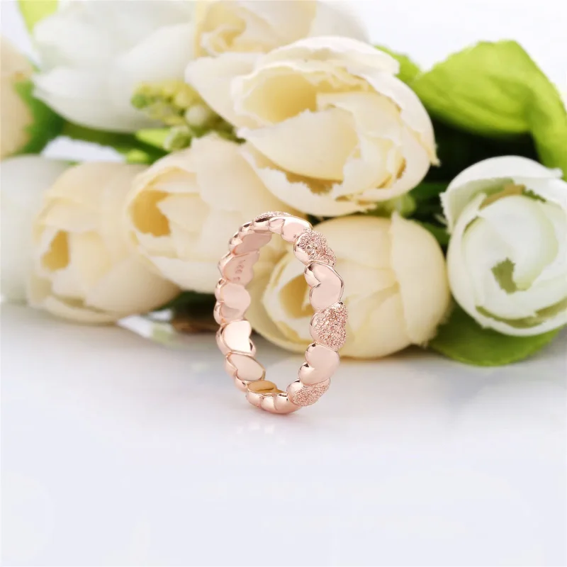 (slika za) Prstan Matte Brilliance Hearts, Pandora Rose™ - 187950 - Ogled 2