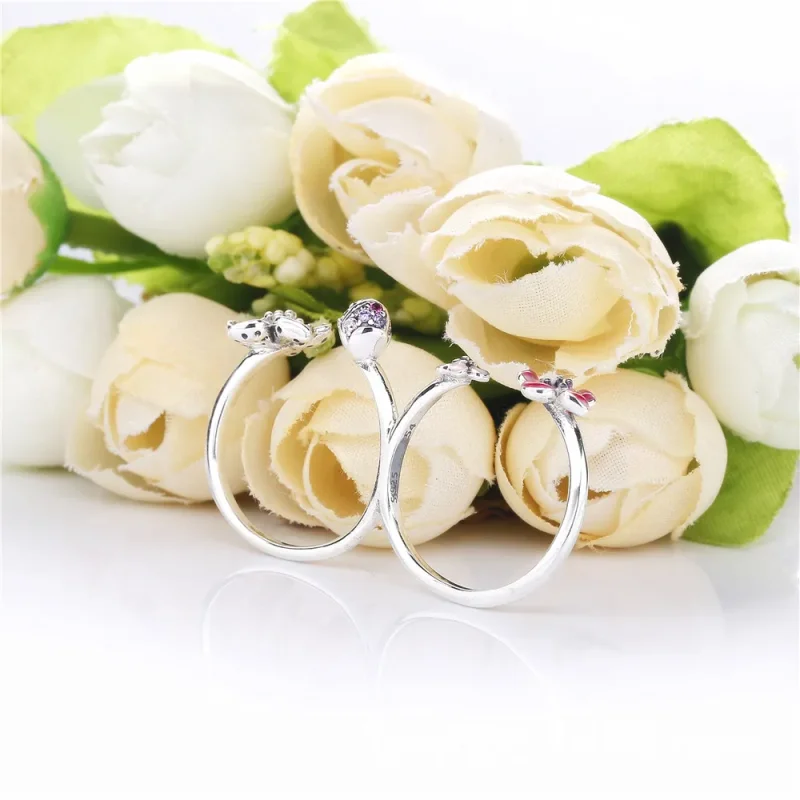 (slika za) Prstan s cvetovi breskvinega cveta PANDORA - 198091NCCMX - Ogled 4