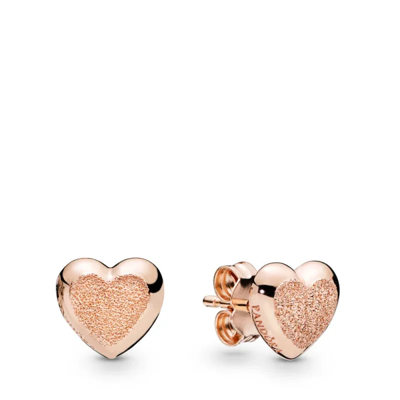 (slika za) Uhani Matte Brilliance Hearts, Pandora Rose™ - 287928 - Slika izdelka