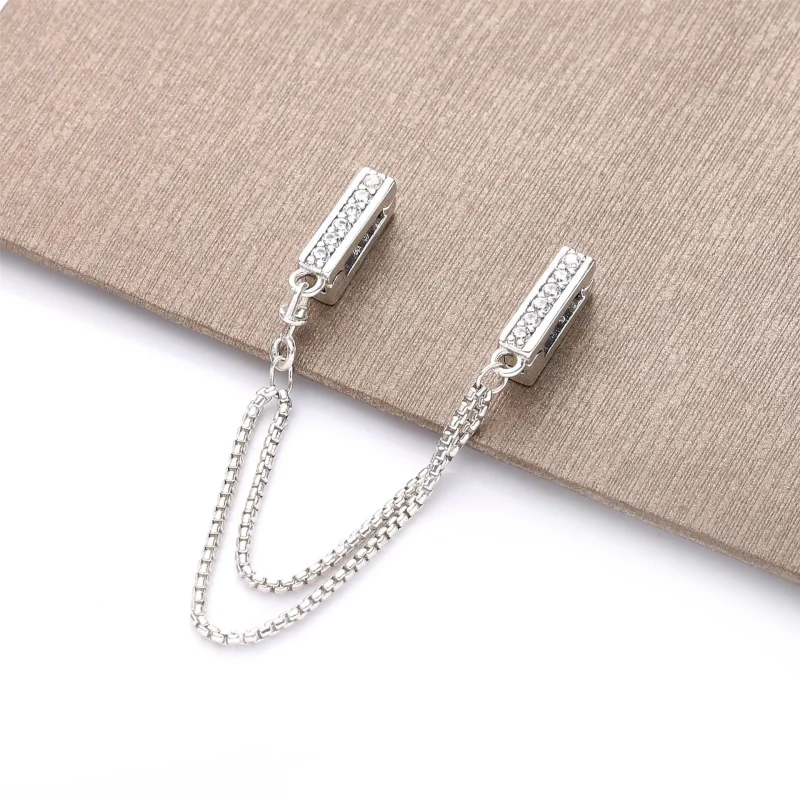 (slika za) PANDORA Bleščeča varnostna sponka za verižico - 798269CZ - Ogled 2