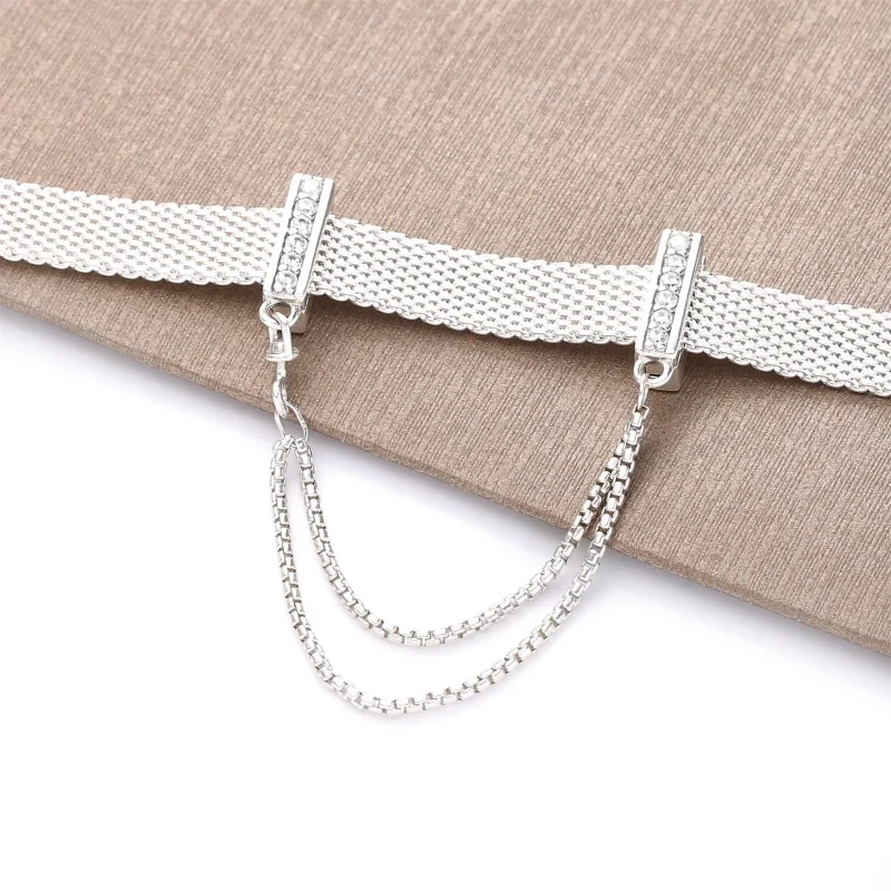 (slika za) PANDORA Bleščeča varnostna sponka za verižico - 798269CZ - Ogled 3