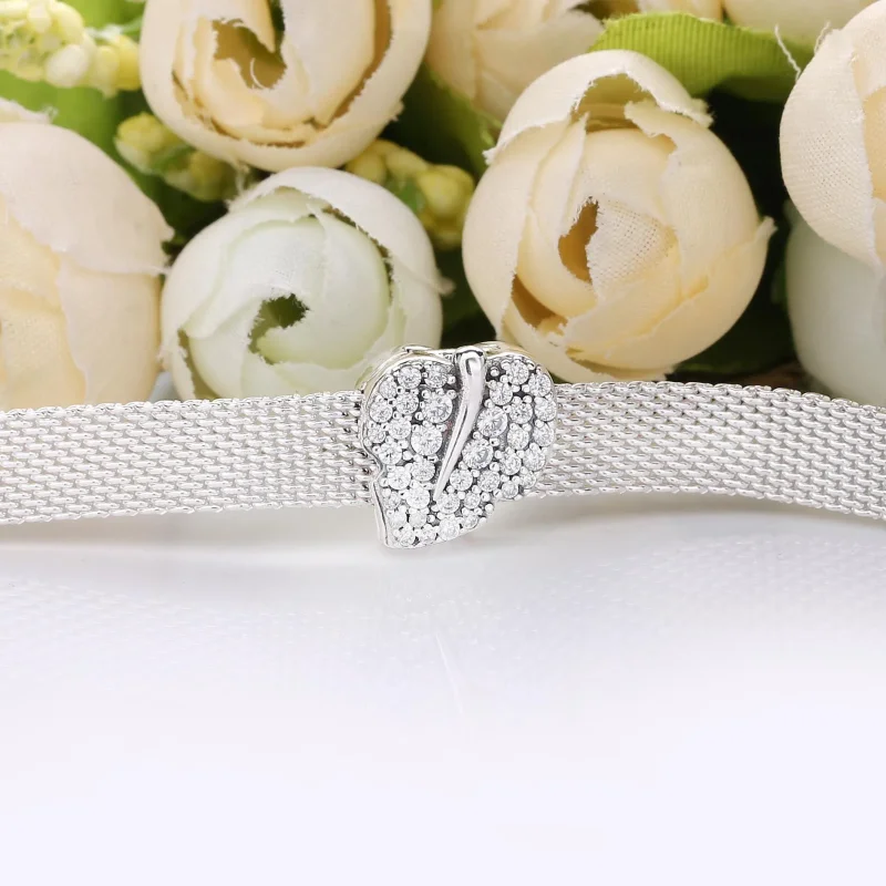 (slika za) PANDORA Bleščeči obesek s sponkami v obliki listov - 798293CZ - Ogled 4