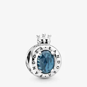 (slika za) PANDORA Blue Sparkling Crown O Charm - 798266NMB - Obeski