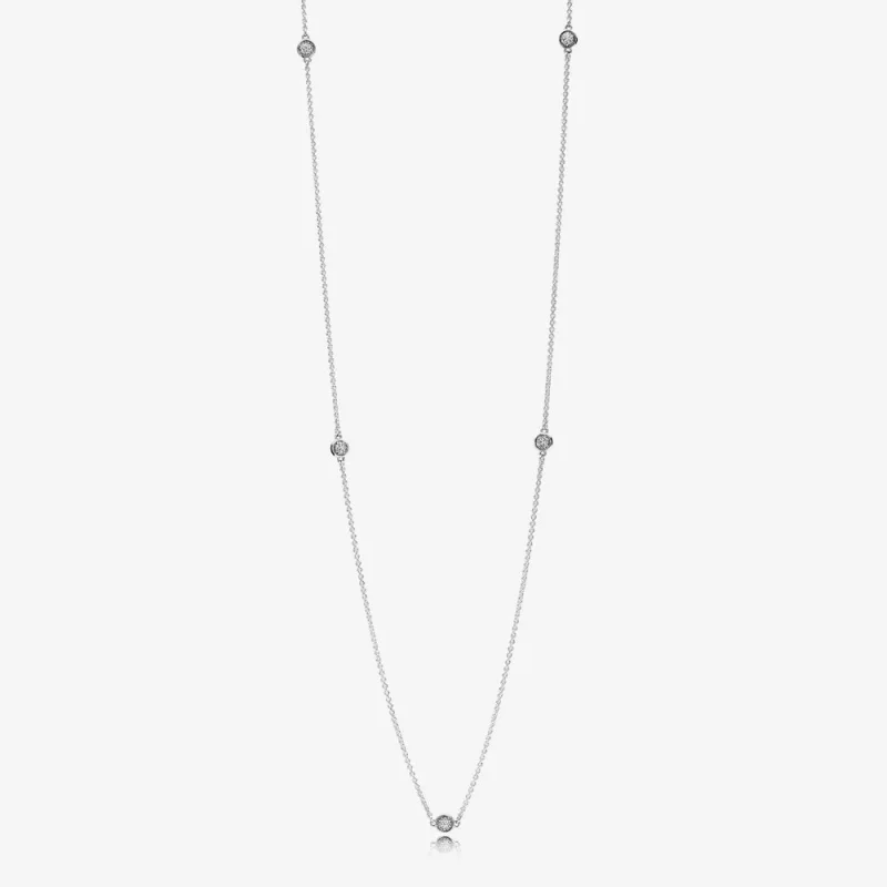 (slika za) PANDORA Dazzling Dainty Droplets ogrlica - 590525CZ - Slika izdelka