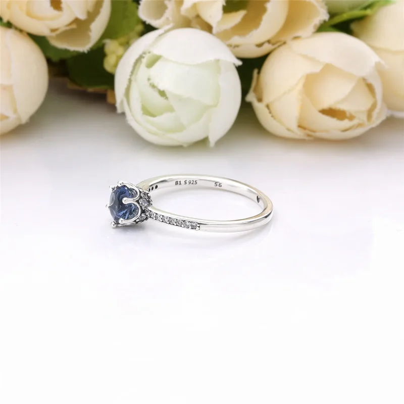(slika za) Pandora modra bleščeča krona prstan 198289NSWB-48 - 198289NSWB - Ogled 2