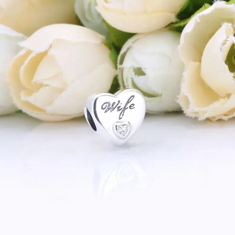 (slika za) PANDORA Obesek Wife Love Heart Charm - 798249PCZ - Ogled 2