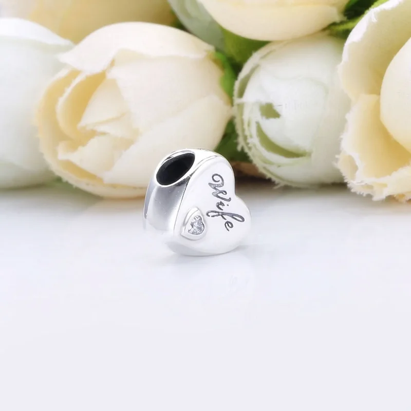 (slika za) PANDORA Obesek Wife Love Heart Charm - 798249PCZ - Ogled 3