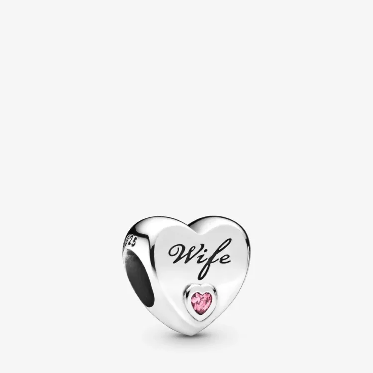 PANDORA Obesek Wife Love Heart Charm - 798249PCZ