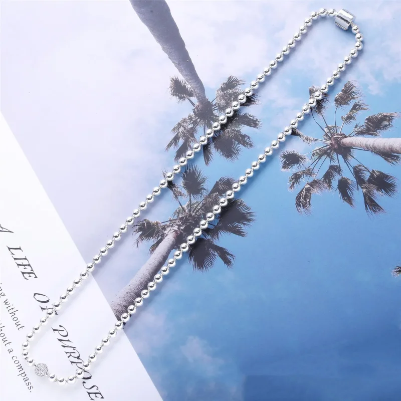 (slika za) PANDORA Ogrlica s perlicami v stilu pavé - 398565C01 - Ogled 4