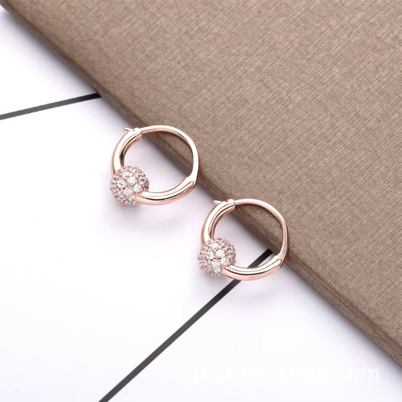 (slika za) PANDORA Pave Bead Hoop Uhani - 288294CZ - Ogled 2