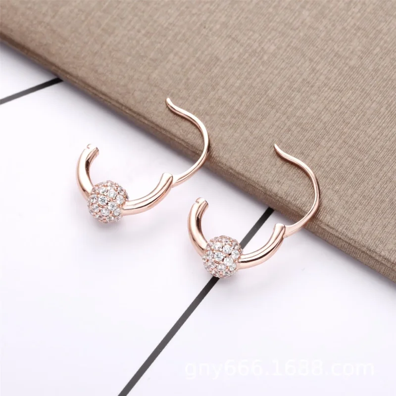 (slika za) PANDORA Pave Bead Hoop Uhani - 288294CZ - Ogled 3