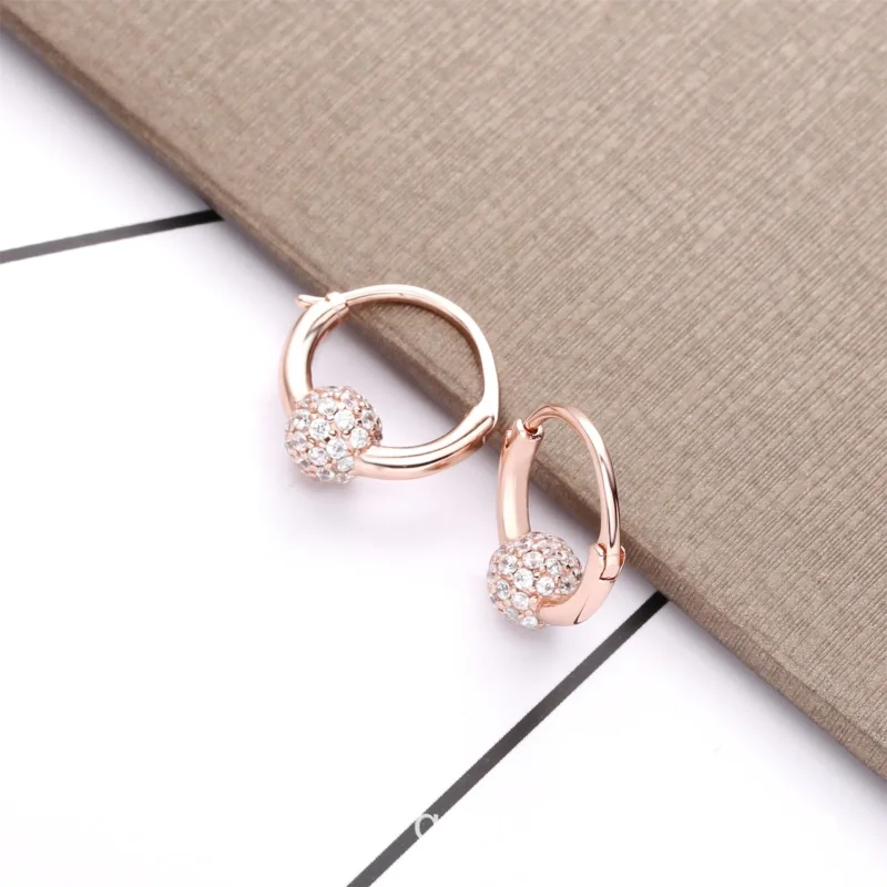 (slika za) PANDORA Pave Bead Hoop Uhani - 288294CZ - Ogled 4