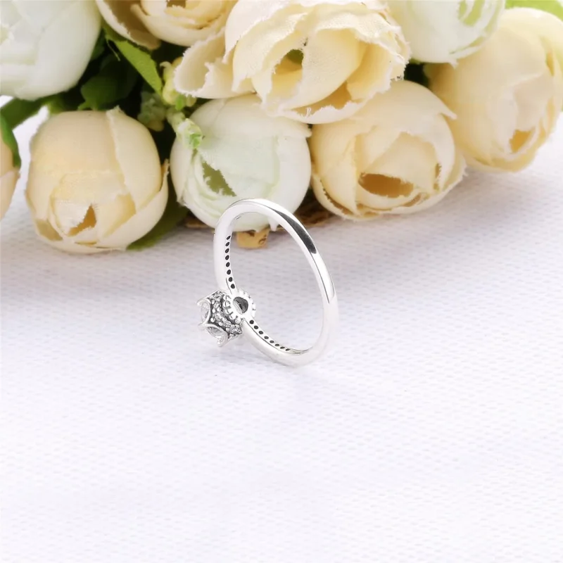 (slika za) PANDORA Prstan s prozorno lesketajočo se krono - 198289CZ - Ogled 3