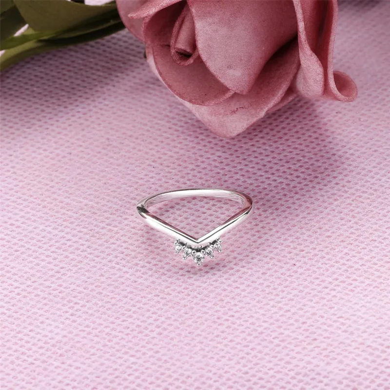 (slika za) PANDORA Prstan Tiara Wishbone - 198282CZ - Ogled 2