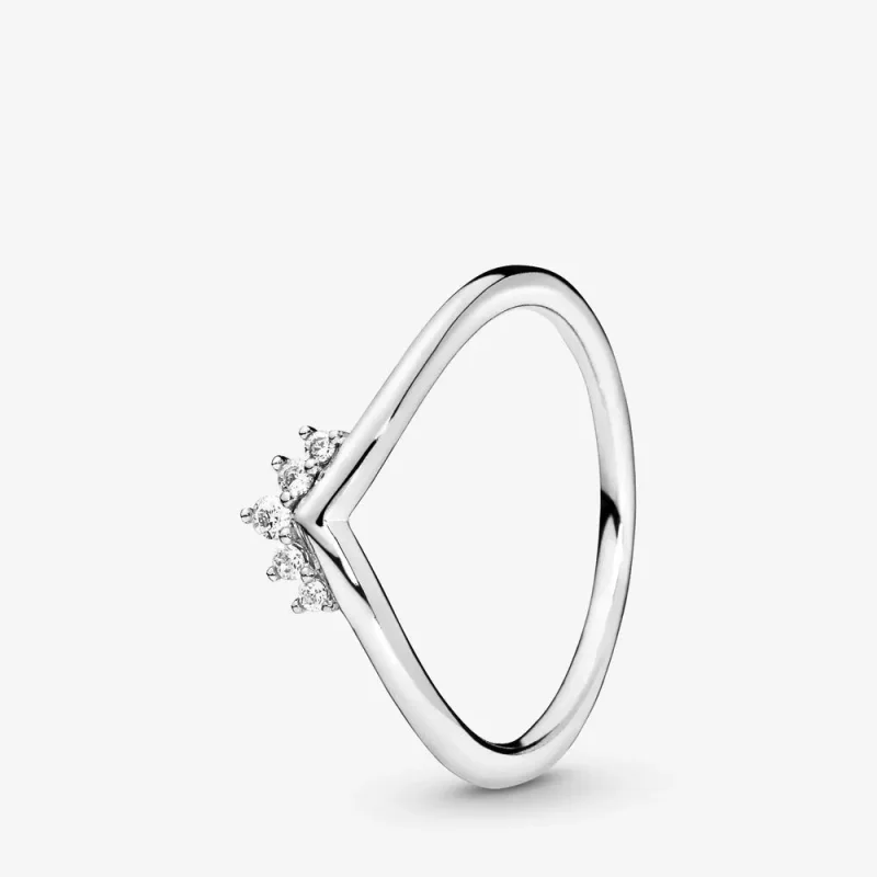 (slika za) PANDORA Prstan Tiara Wishbone - 198282CZ - Slika izdelka