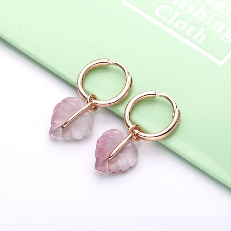 (slika za) PANDORA Rožnati uhani z lističi iz muranskega stekla - 288317PMU - Ogled 2