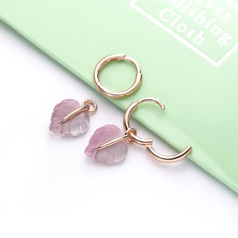 (slika za) PANDORA Rožnati uhani z lističi iz muranskega stekla - 288317PMU - Ogled 4