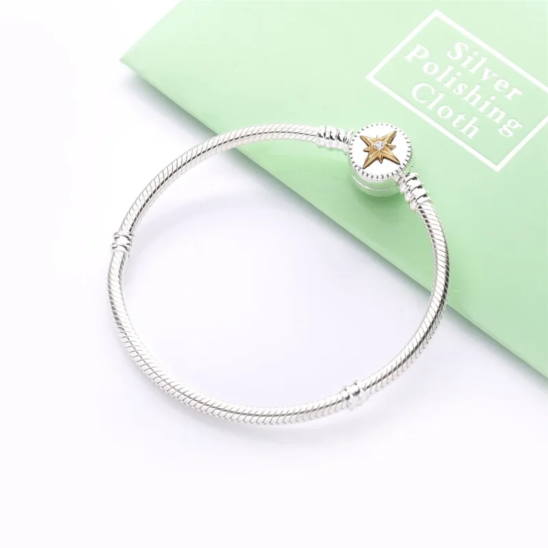 (slika za) Pandora srebrne zapestnice z verižico s kompasom ljubezni - 598538C01_P - Ogled 2