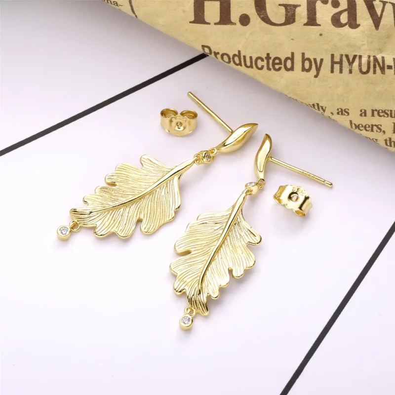 (slika za) PANDORA Uhani iz hrastovih listov - 268259CZ - Ogled 4