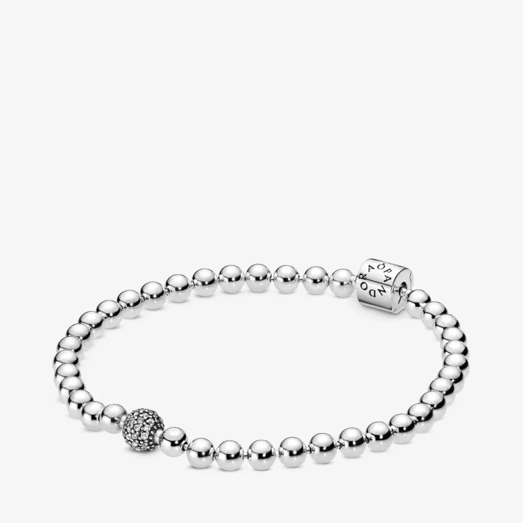 PANDORA Zapestnica s perlicami v stilu pavé - 598342CZ