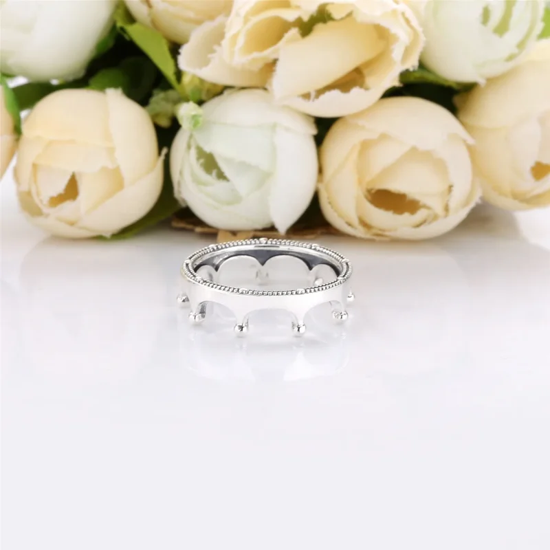 (slika za) Polirani kronski prstan Pandora iz srebra šterling - 198599C00 - Ogled 5