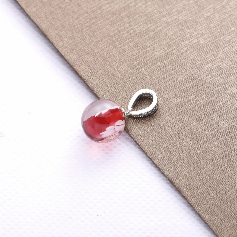 (slika za) Viseči obesek iz muranskega stekla iz roza breskovega cveta PANDORA - 798082CZ - Ogled 4