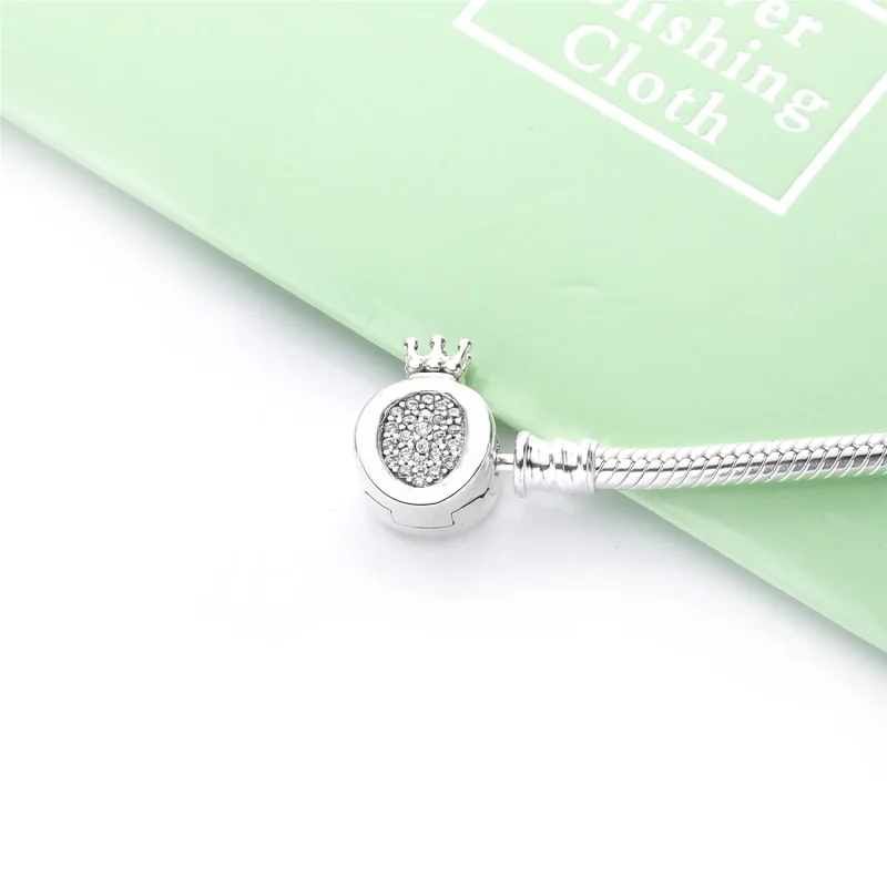 (slika za) Zapestnica s kačjo verižico s krono O zaponko Pandora Moments - 598286CZ - Ogled 4