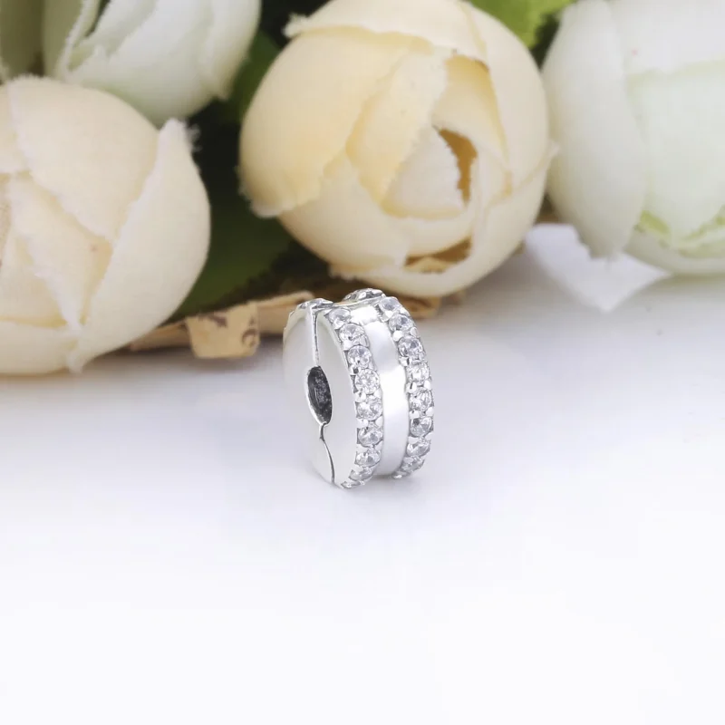 (slika za) PANDORA dvojno podloženi obesek za sponke Pavé - 798422C01 - Ogled 2